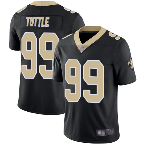 Men New Orleans Saints Limited Black Men Shy Tuttle Home Jersey NFL Football #99 Vapor Untouchable Jersey->nfl t-shirts->Sports Accessory